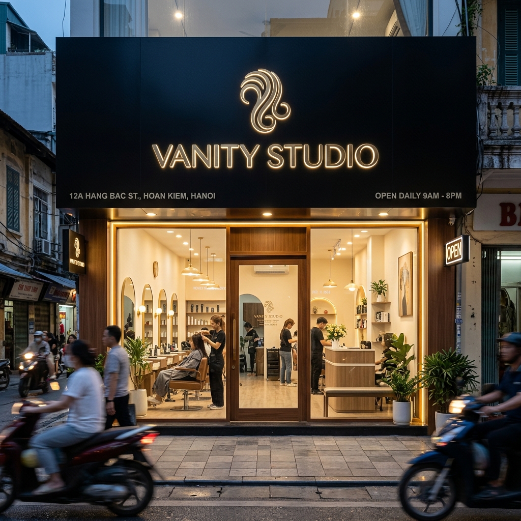 Cách Chọn Biển Hiệu Salon Tóc Phù Hợp Phong Cách Tiệm Tại Hà Nội