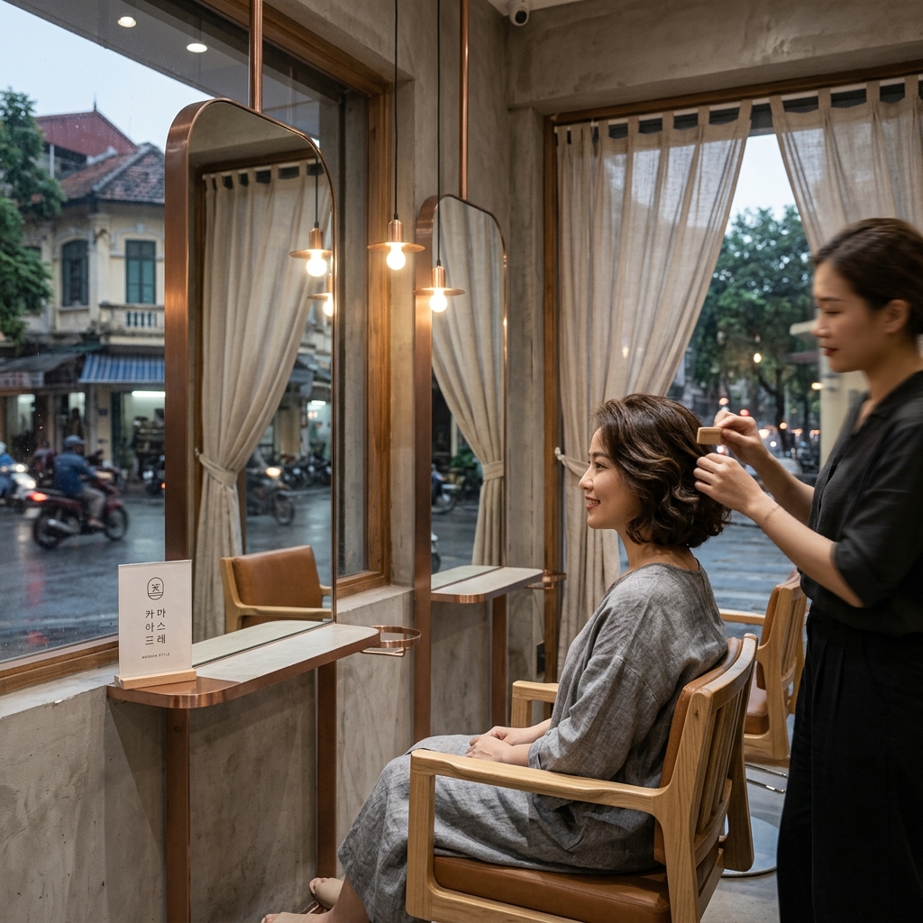 Salon Tóc Nữ Phong Cách Hàn Quốc & Tối Giản (Minimalist) - Mẫu Biển Hiệu Salon Tóc - Biển Quảng Cáo Hà Nội