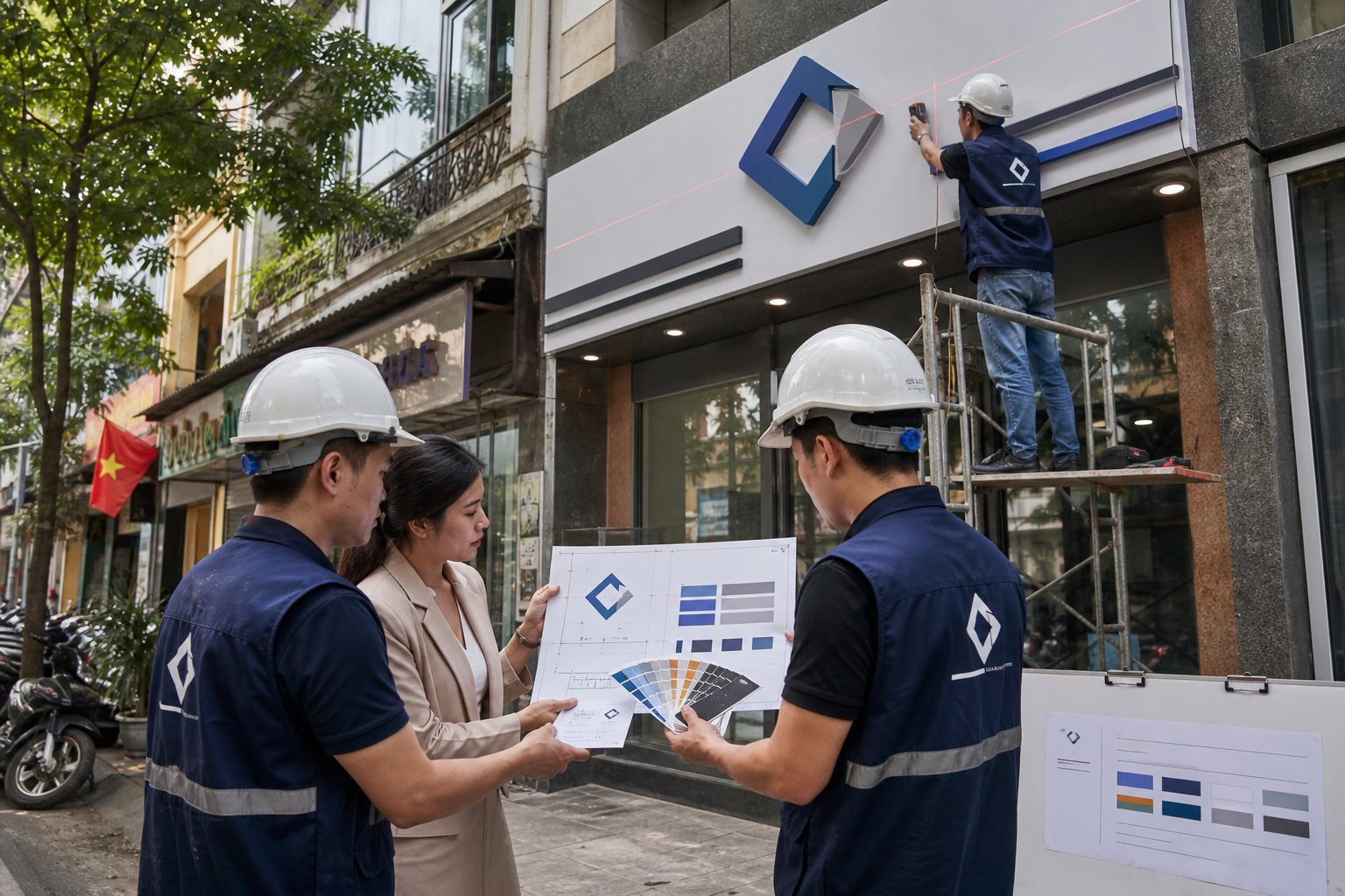 Dự Án Thi Công Biển Công Ty Tại Hà Nội 5 Yêu cầu nhận diện thương hiệu phải rõ ràng