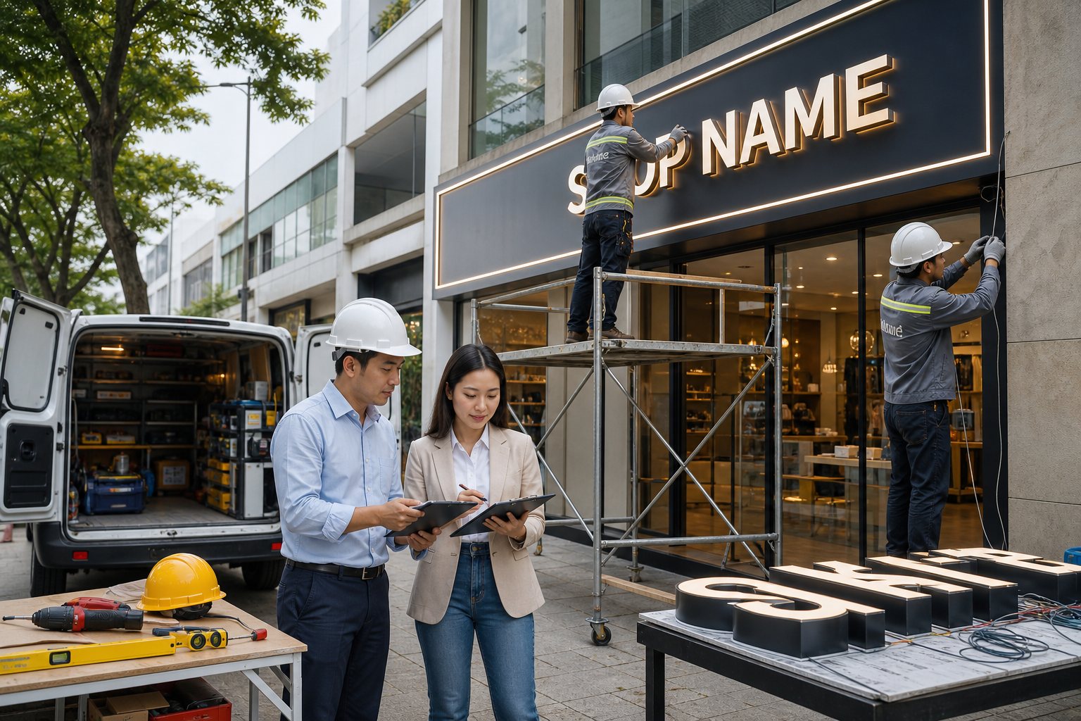 Sản xuất, thi công và nghiệm thu sau lắp đặt