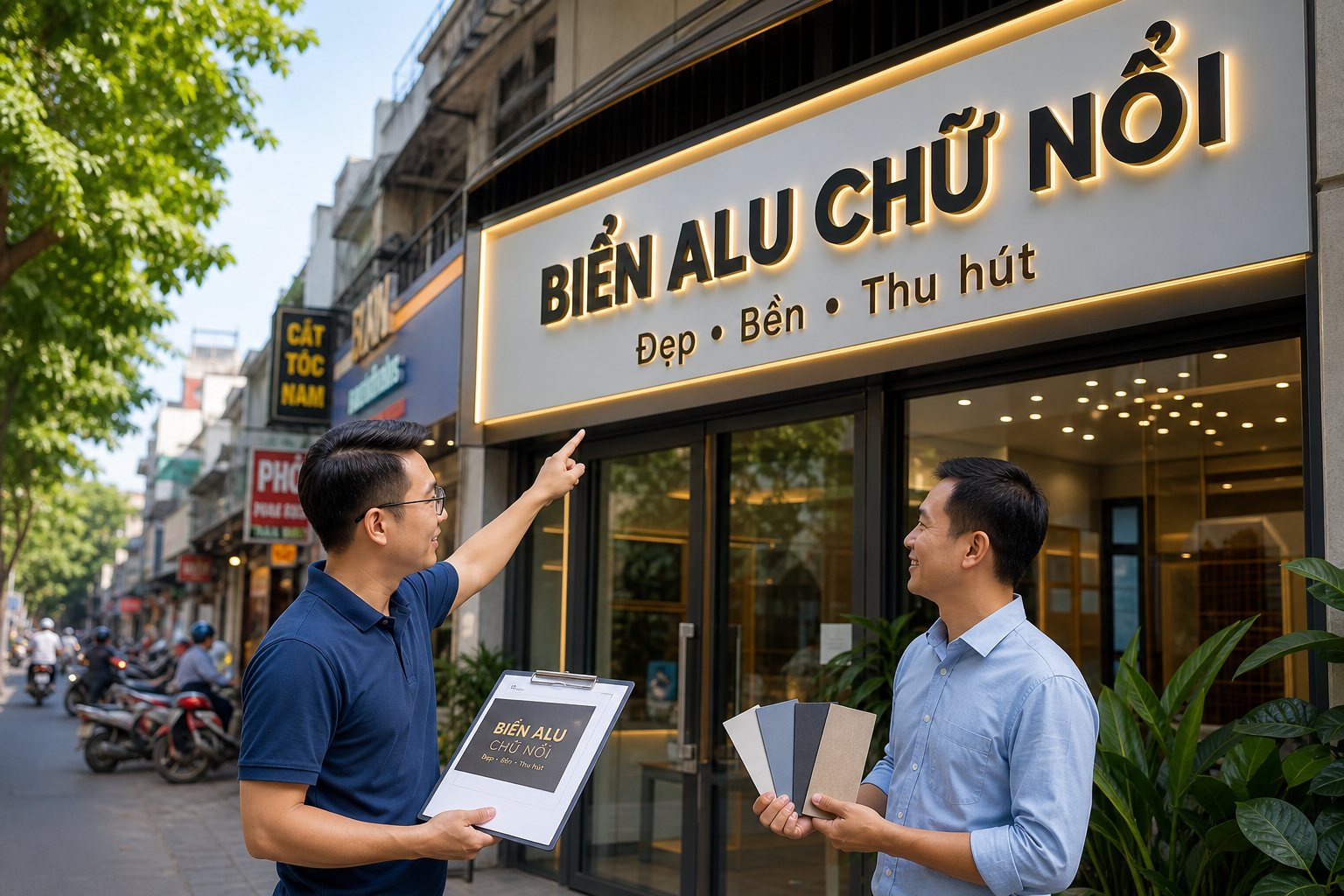 Thi Công Biển Hiệu Chữ Nổi Alu Bền Đẹp
