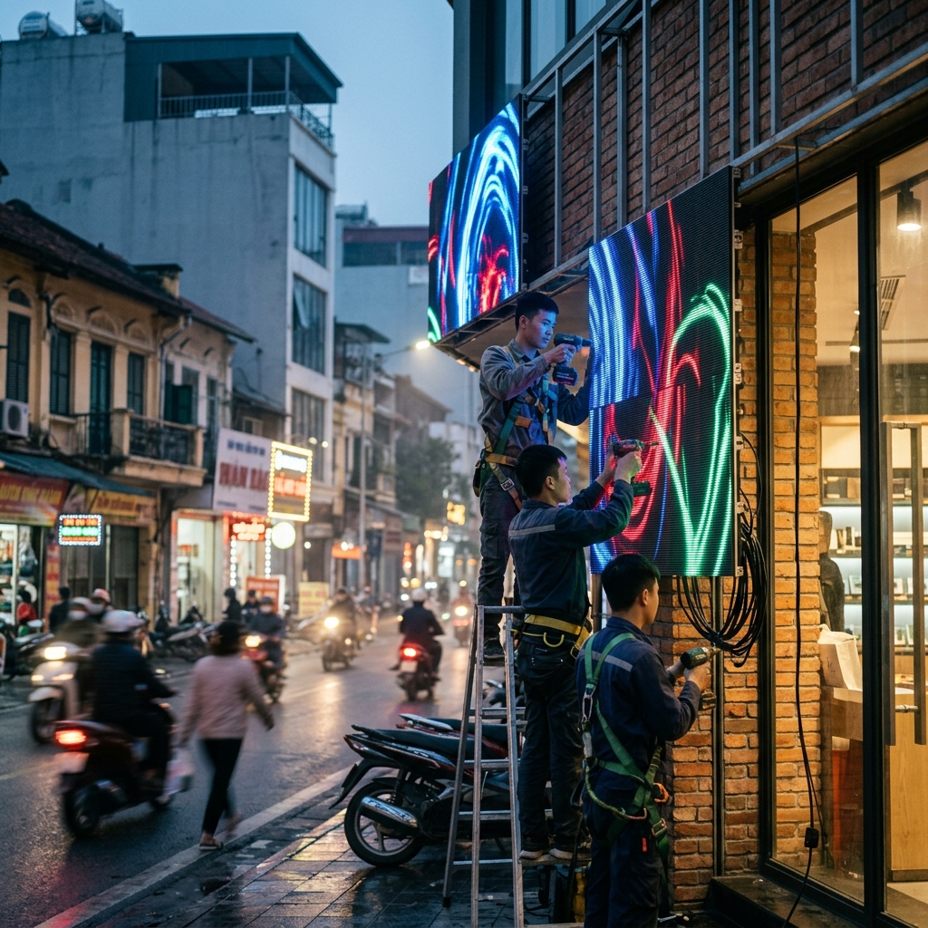 Kinh Nghiệm Làm Biển LED Điện Tử Ma Trận Cho Cửa Hàng Hà Nội 2 Phân loại biển LED điện tử ma trận phổ biến hiện nay - Biển Led Điện Tử - Biển Quảng Cáo Hà Nội