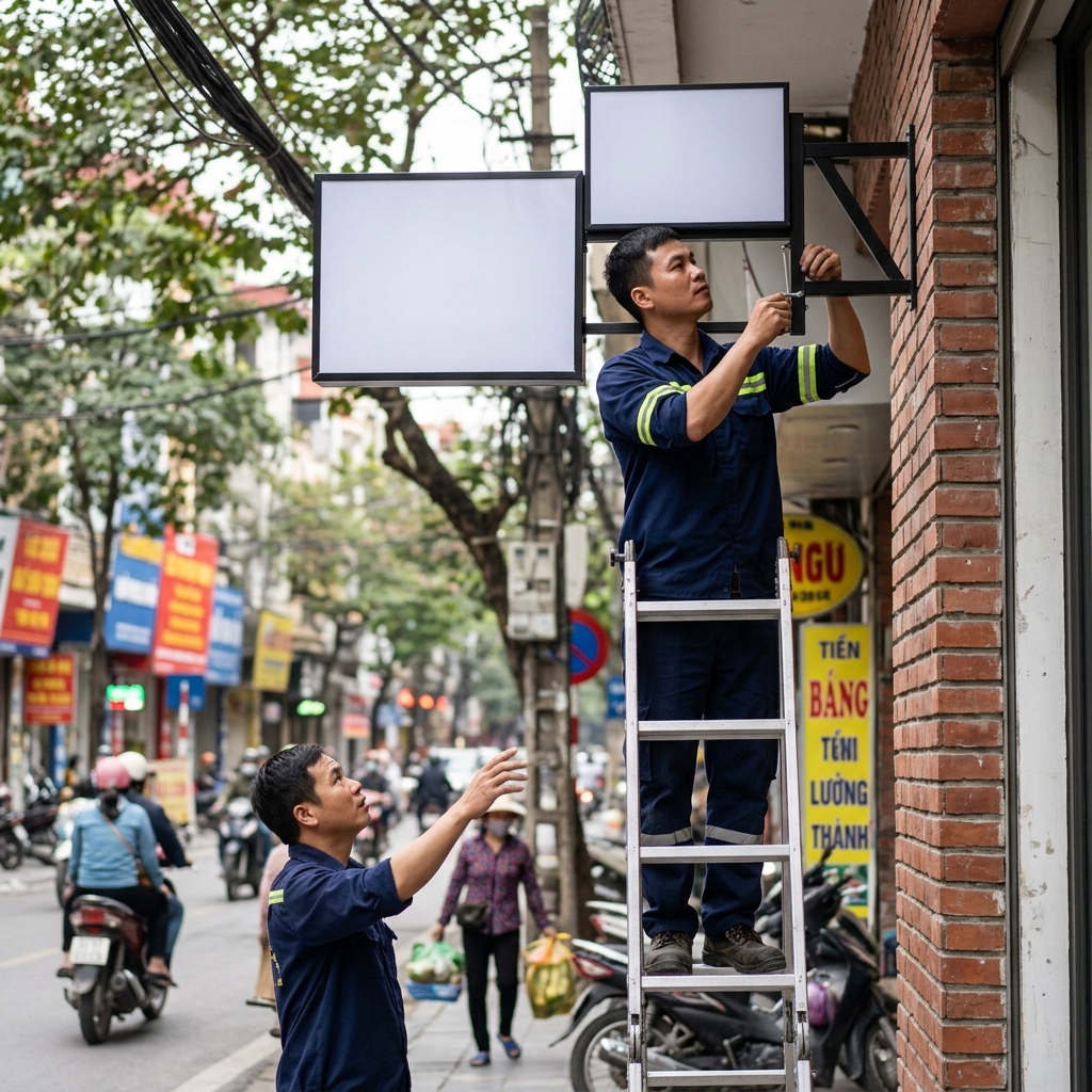 2. Xác định vị trí và độ cao treo biển tối ưu tầm nhìn - Mẫu Biển Hiệu Vẫy Nhỏ - Biển Quảng Cáo Hà Nội