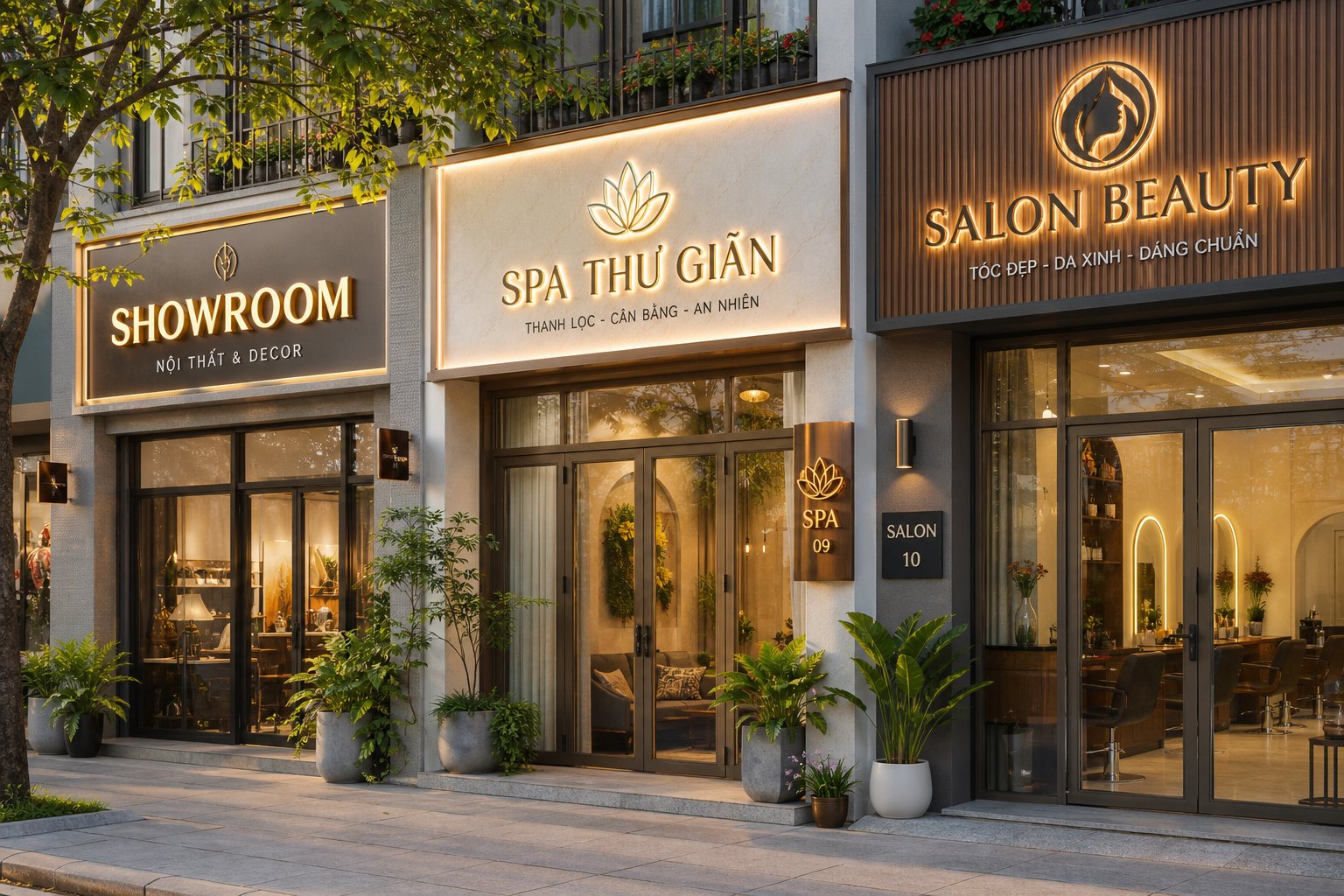 Mẫu biển đẹp cho showroom, spa, salon