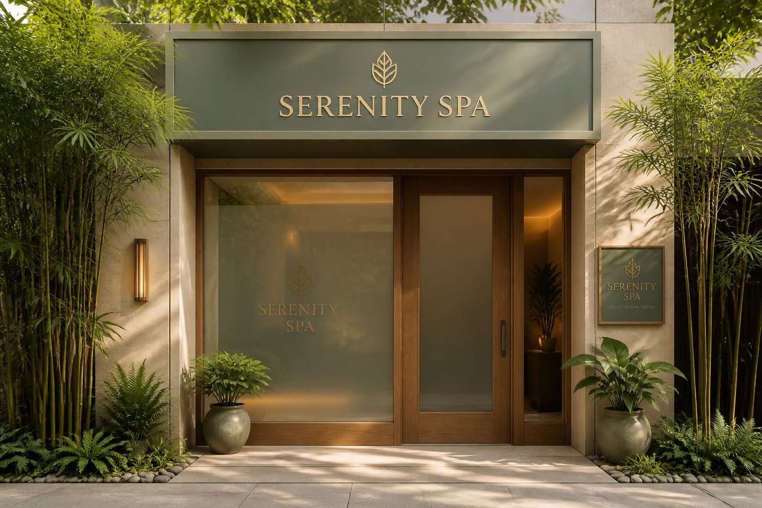 Mẫu biển spa tinh tế, nhẹ nhàng và thư giãn