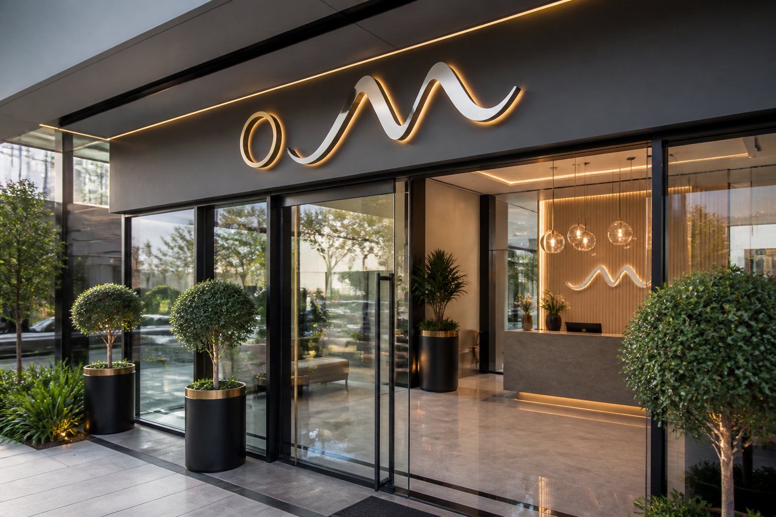 Mẫu biển đẹp chuyên nghiệp, hiện đại 6 Biển chữ nổi mica cho cửa hàng, showroom và văn phòng