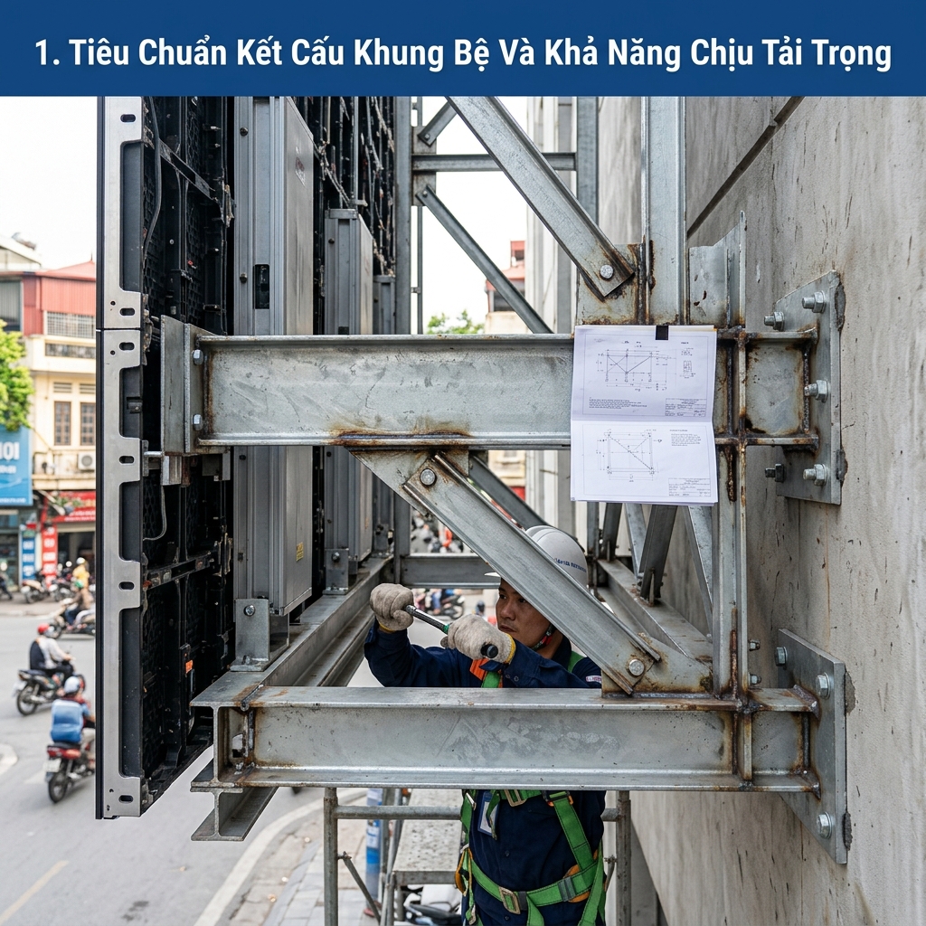 1. Tiêu Chuẩn Kết Cấu Khung Bệ Và Khả Năng Chịu Tải Trọng - Biển Led Điện Tử - Biển Quảng Cáo Hà Nội