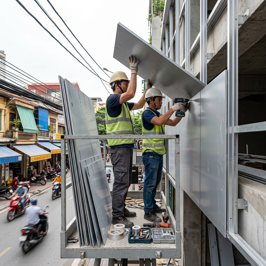 Tấm ốp nhôm nhựa (Aluminium Composite Panel) - Thi Công Biển Quảng Cáo - Biển Quảng Cáo Hà Nội