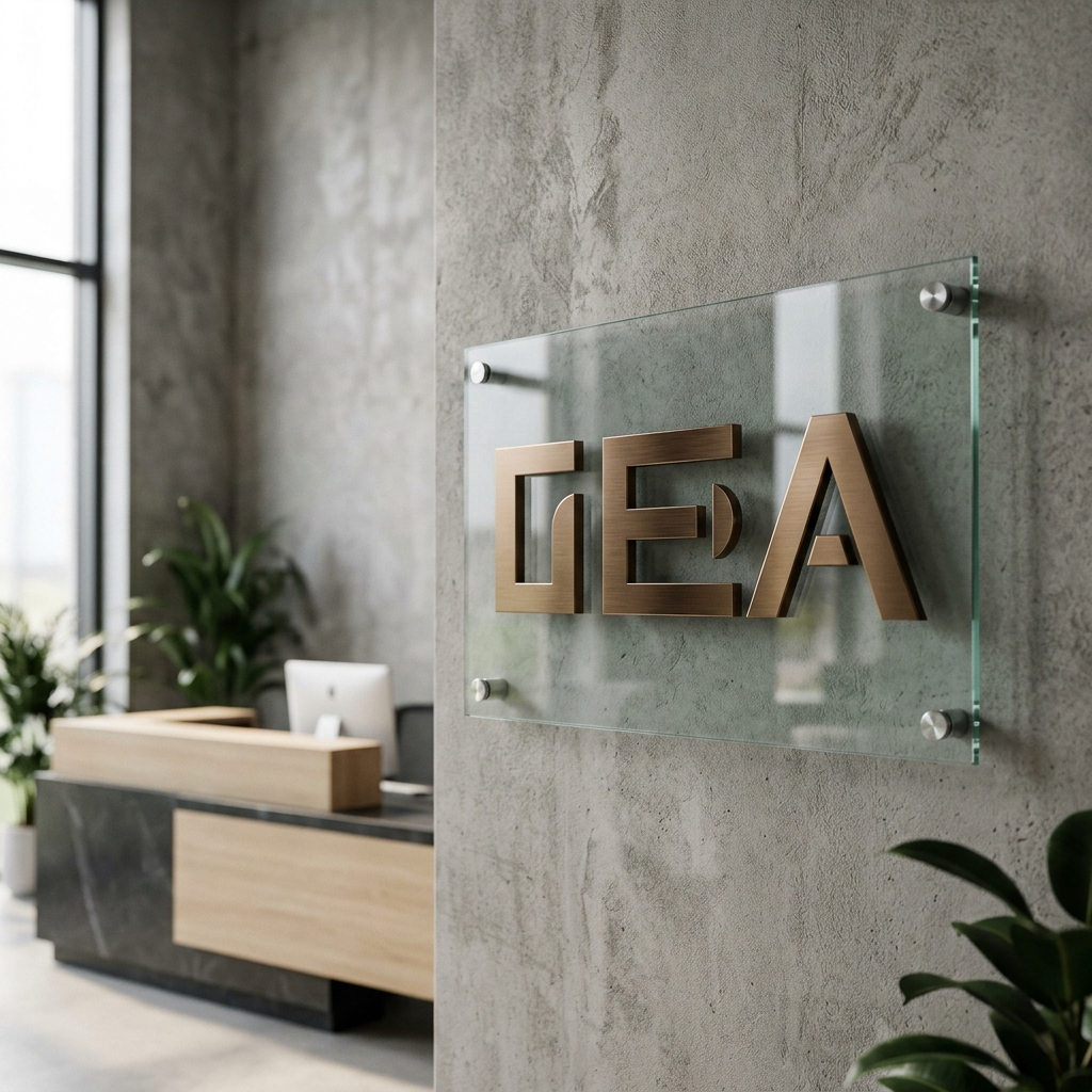 Biển Hiệu Công Ty Bằng Inox Và Kính Cường Lực Cho Văn Phòng Sang Trọng - Mẫu Biển Hiệu Công Ty - Biển Quảng Cáo Hà Nội