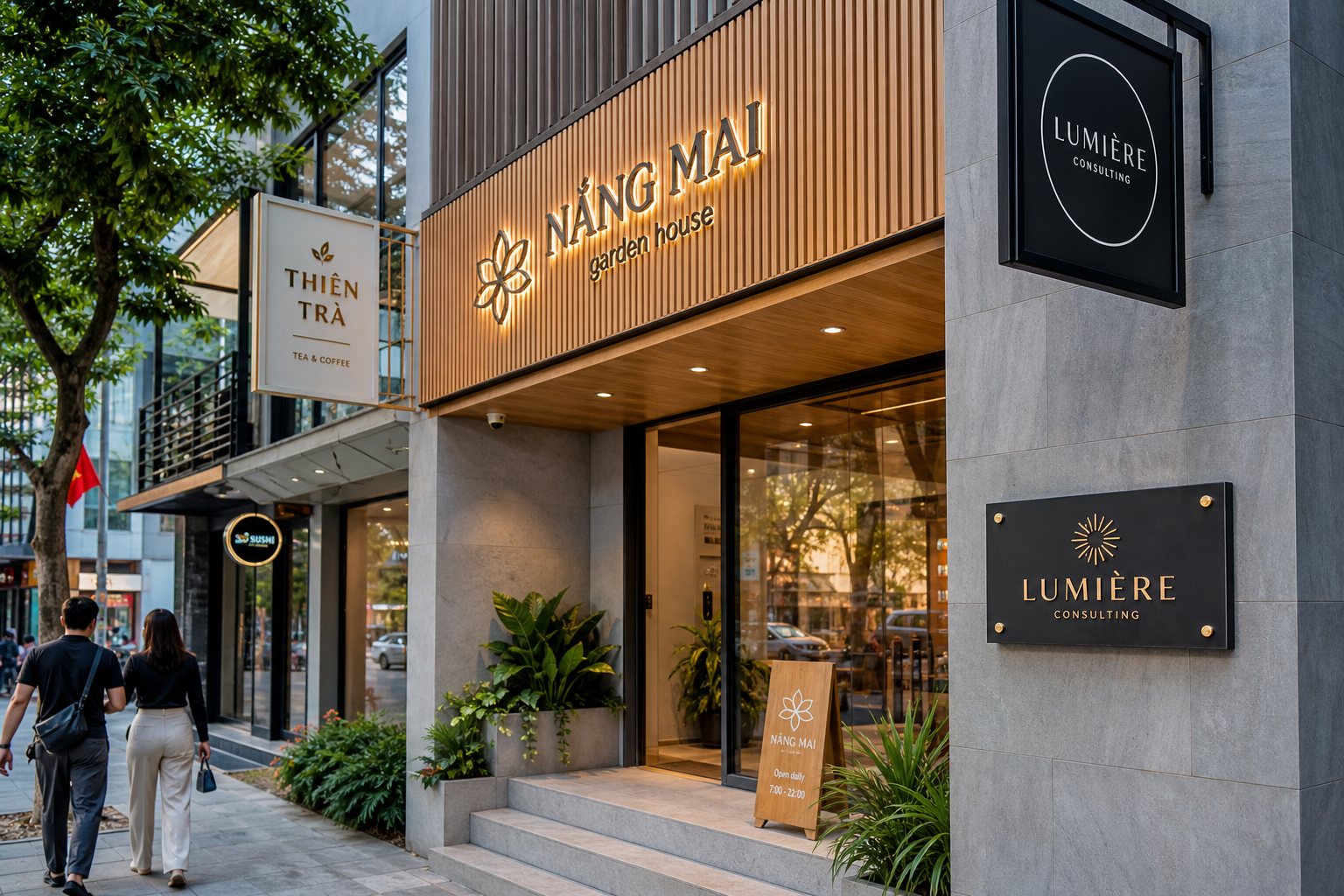 Ý tưởng mẫu biển đẹp cho cửa hàng, công ty