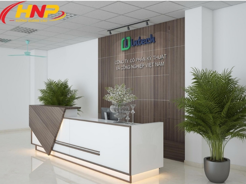 backdrop lễ tân Hà Đông