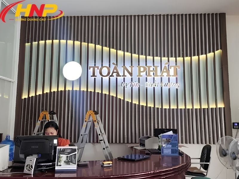 biển quảng cáo backdrop lễ tân
