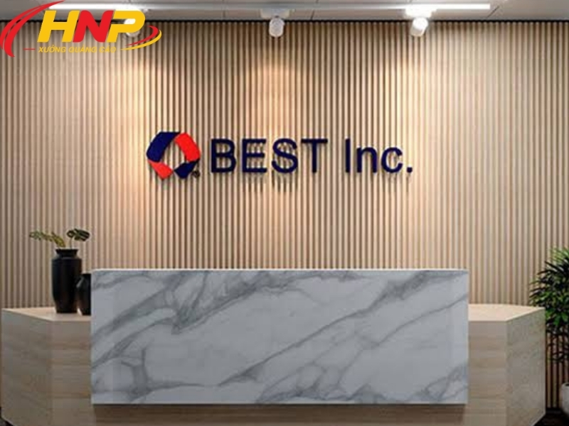 thiết kế backdrop lễ tân đẹp