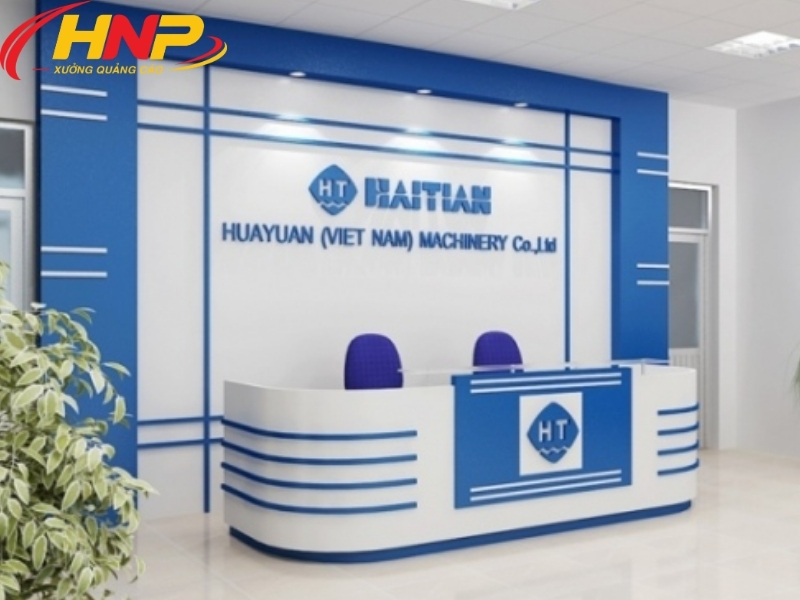 backdrop lễ tân công ty
