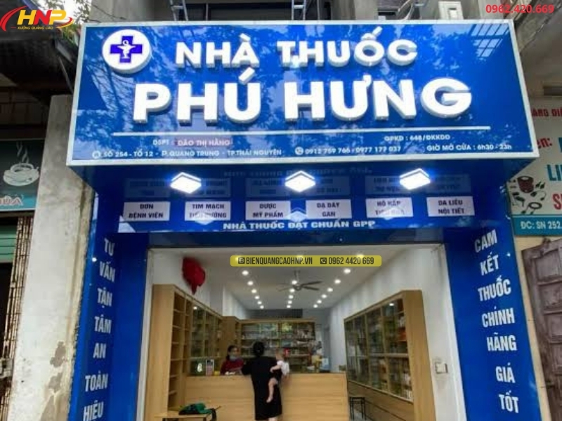 Mẫu biển hiệu nhà thuốc đẹp, chuyên nghiệp và dễ nhận diện tại Hà Nội (1)